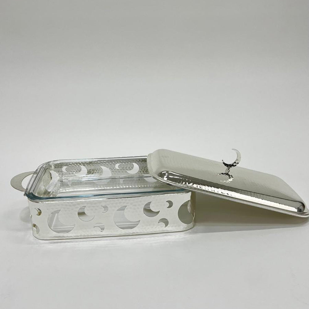 سخان طعام فضي وذهبي مستطيل 3 لتر