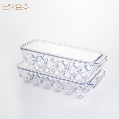 بوكس الثلاجة تخزين البيض شفاف