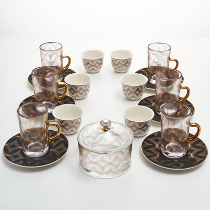 طقم استكانه مع فنجان 19 ق