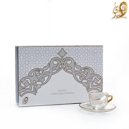 طقم  فنجان قهوة شفاف