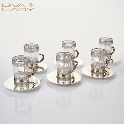 طقم استكانه وفناجين عربية 18 قطعة