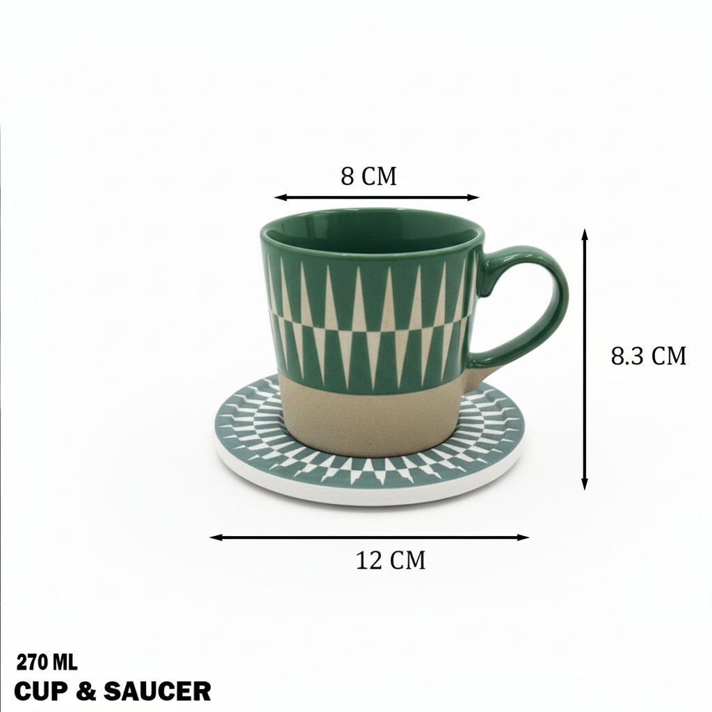 فنجان قهوة سيراميك نقش مثلثات Danny Home