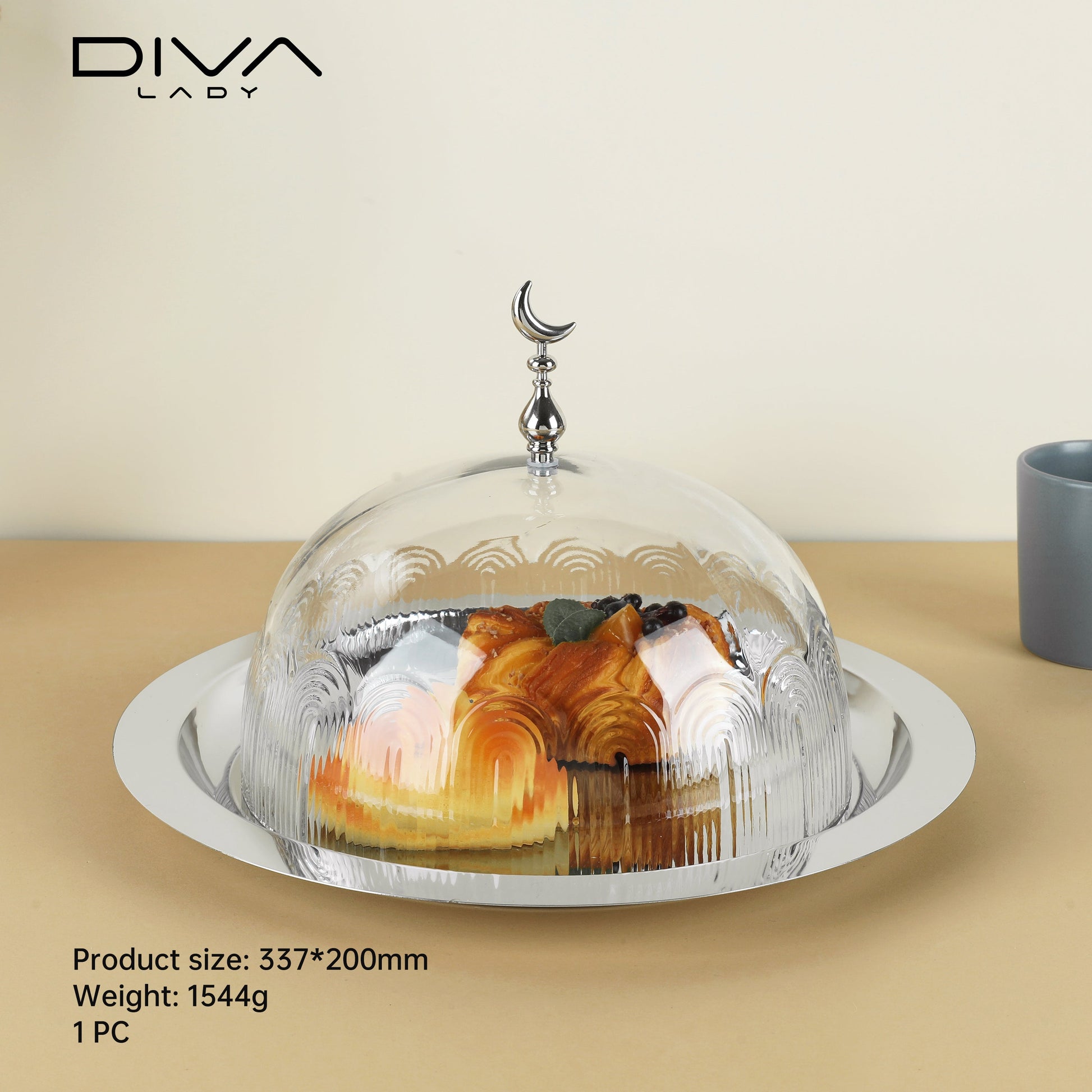 حامل كيك بغطاء فاخر Diva Lady
