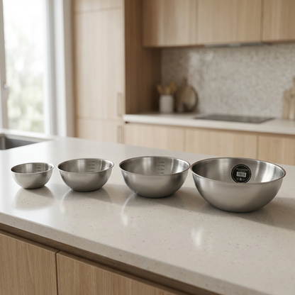 أوعية خلط من الستانلس ستيل 4مقاسات