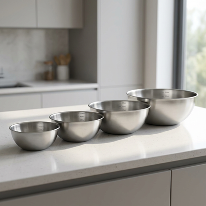 أوعية خلط من الستانلس ستيل 4مقاسات