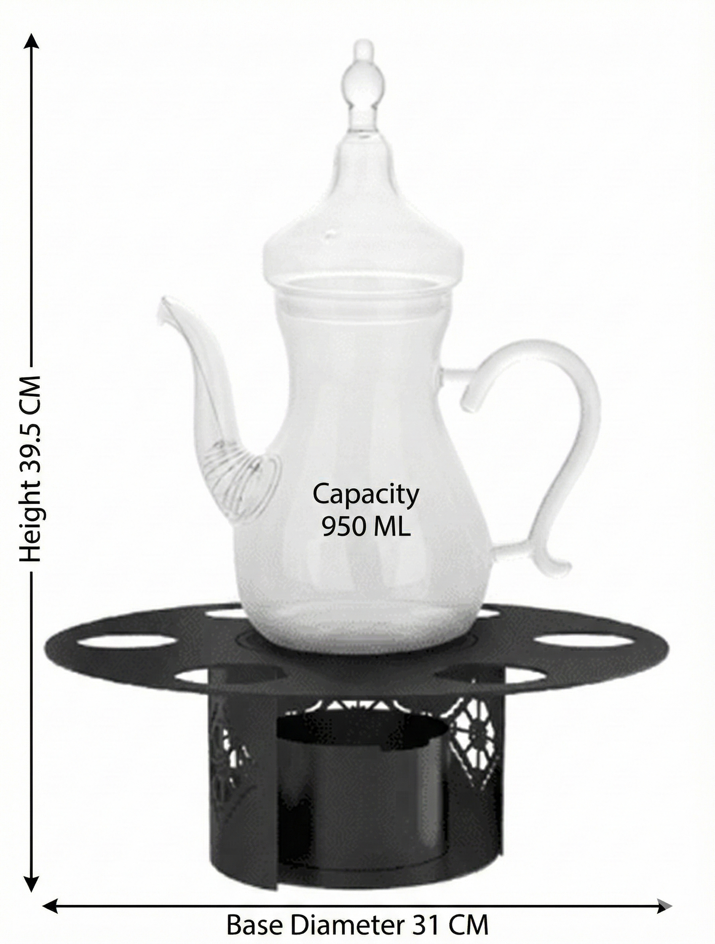 دلة فاخرة مع حامل 950 مل