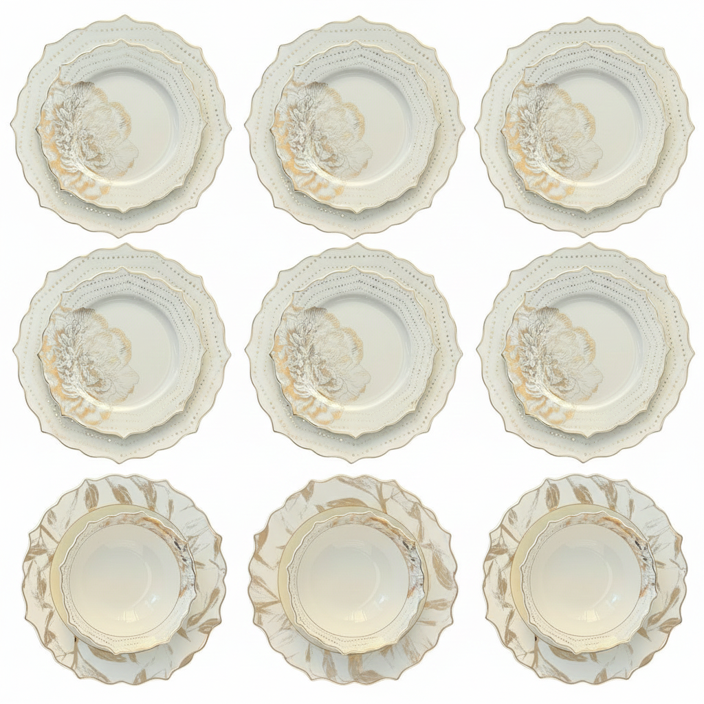 طقم أطباق مائدة فاخر 24 قطعة