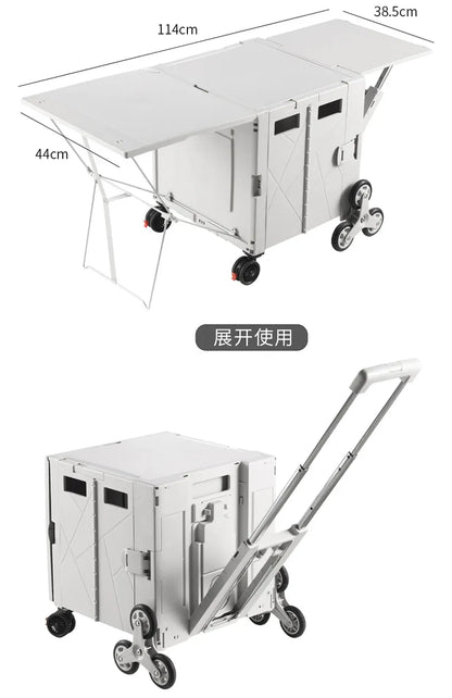 عربة وطاولة تخييم قابلة للطي