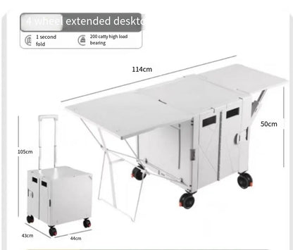 عربة وطاولة تخييم قابلة للطي