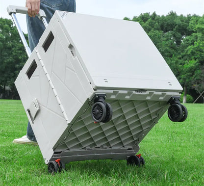 عربة مع طاولة تخييم قابلة للطي