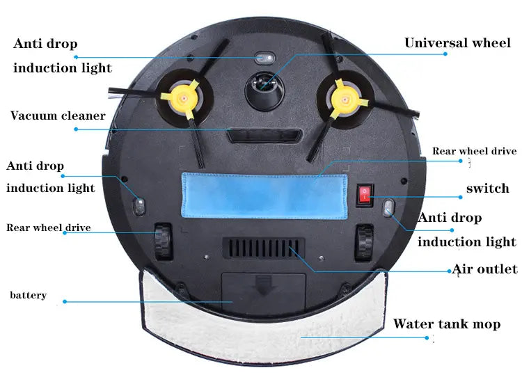 مكنسة كهربائية منزلية ذكية 3 في 1