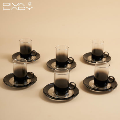 طقم استكانه وفناجين قهوة اسود- 18 حبة