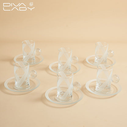 طقم استكانه وفناجين قهوة ابيض - 18 حبة