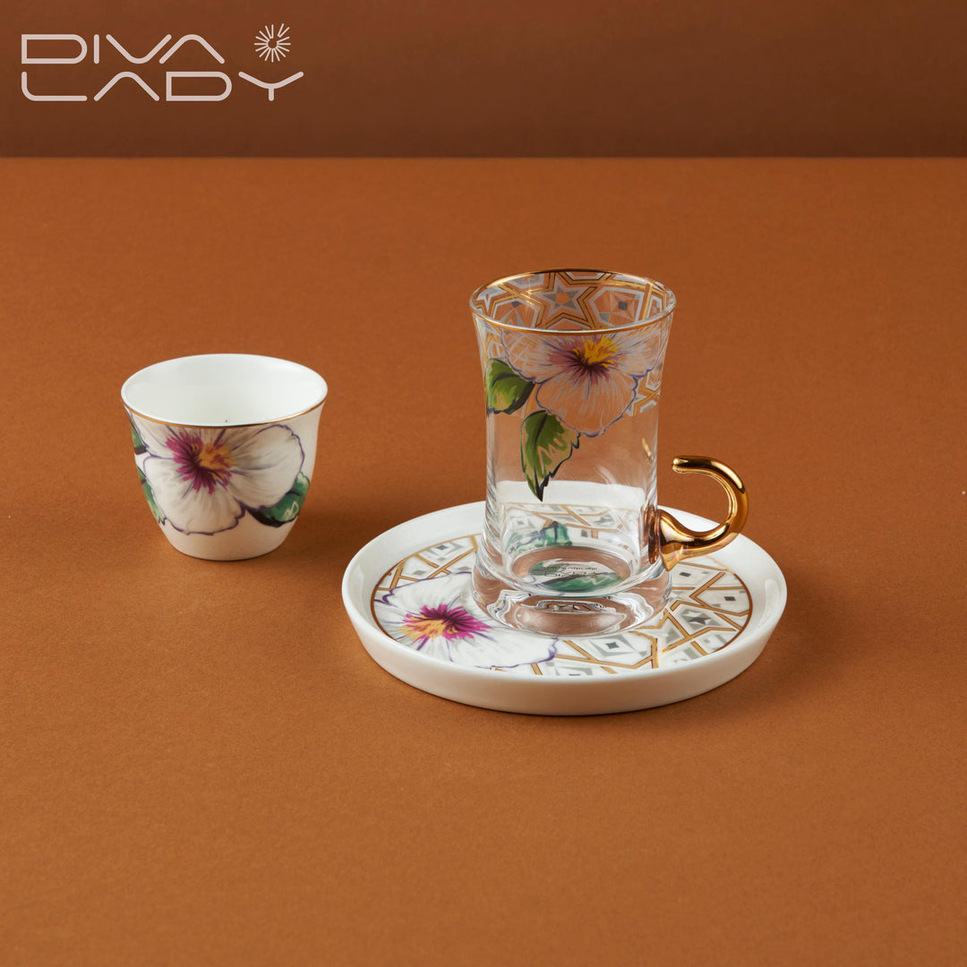 18 piece cup and saucer set 