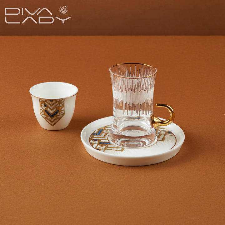 18 piece cup and saucer set 