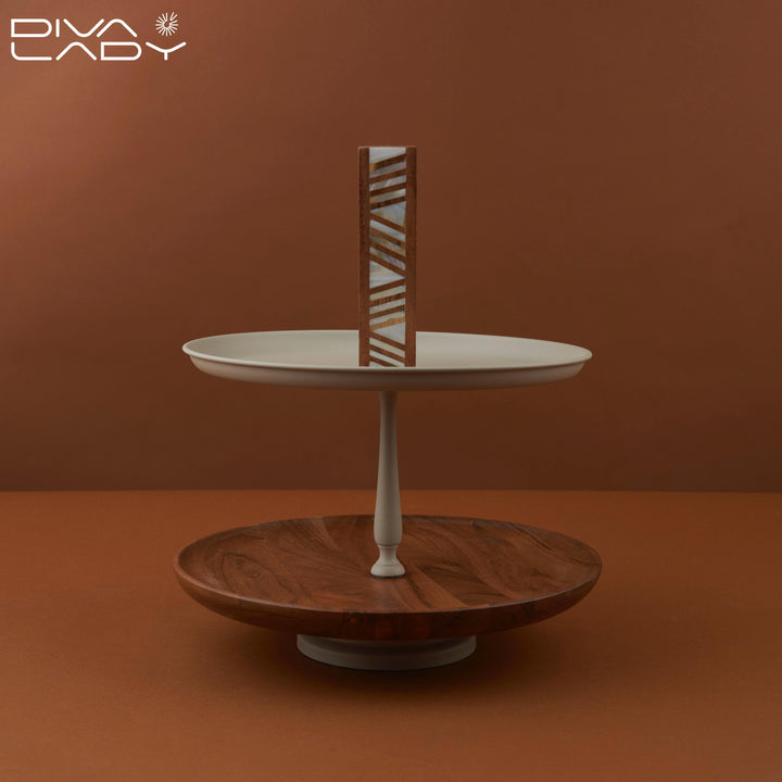 2 tier dessert serving plate