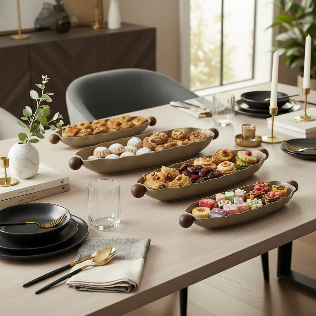 صينية تقديم بيضاوية كبيرة