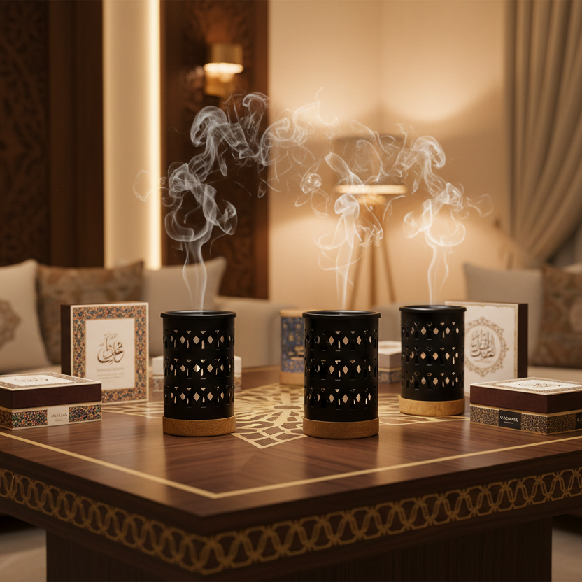 مبخر معدني بقاعدة خشبية Alkuwaity Al Awal الكويتي الأول