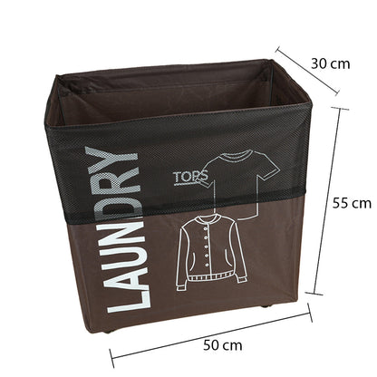 سلة غسيل قابلة للطي مع مقبض وعجلات، موديل: 1