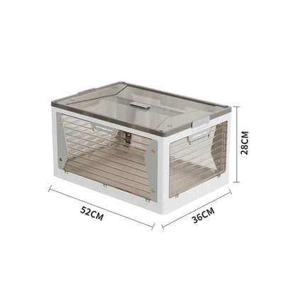 صندوق تخزين بلاستيكي قابل للطي مع عجلات