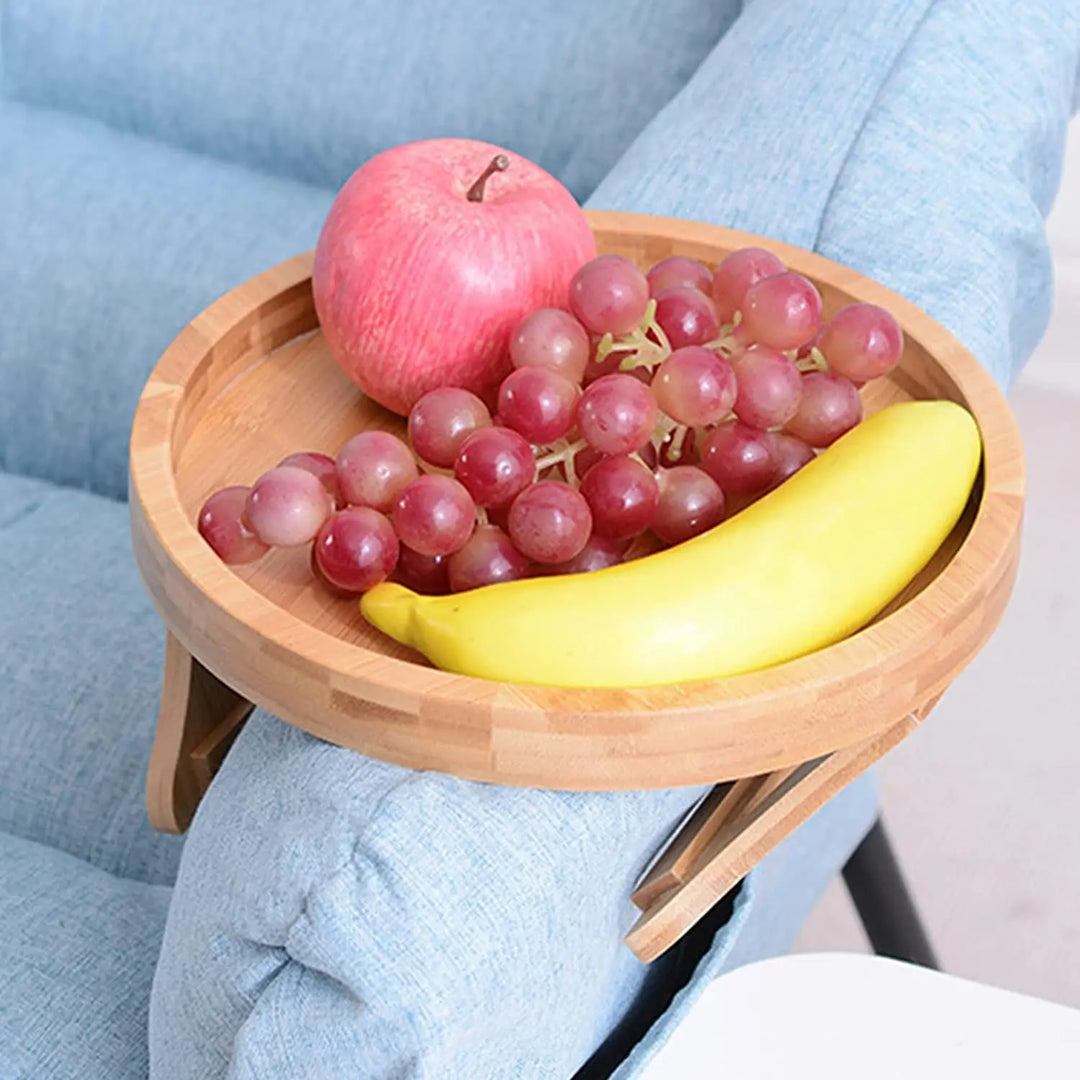 Wooden armrest chair tray 