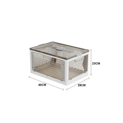 صندوق تخزين بلاستيكي قابل للطي مع عجلات