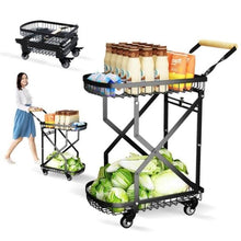 عربة معدنية محمولة مزدوجة الطبقة