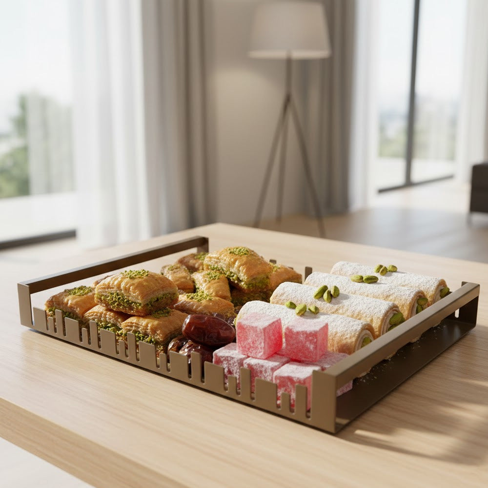 صينية تقديم معدنية