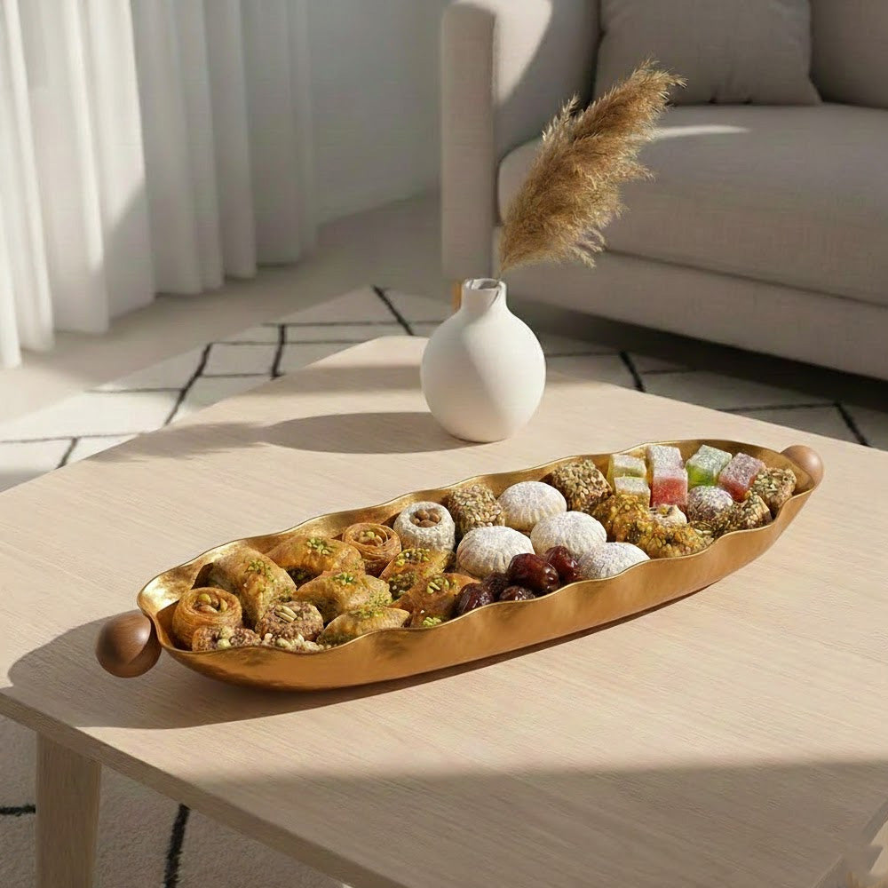 صينية تقديم بيضاوية كبيرة