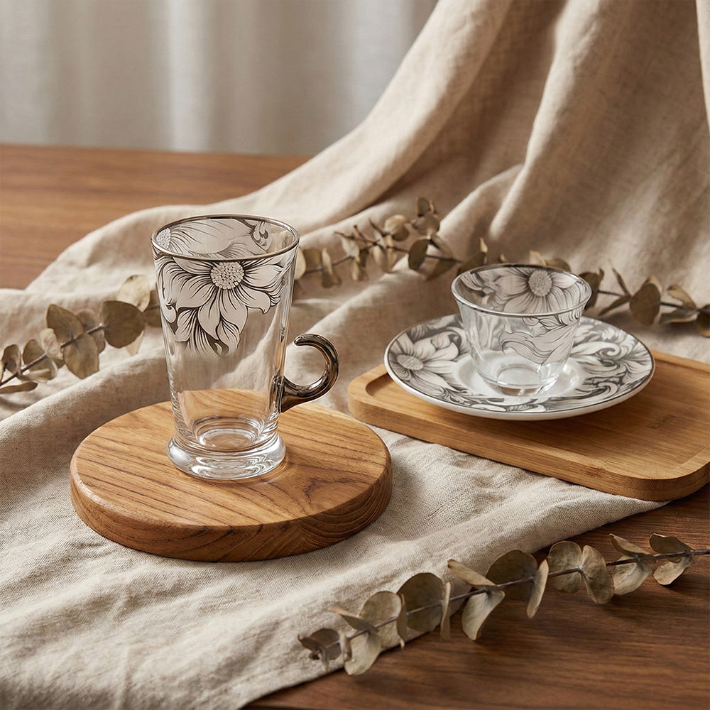 طقم استكانه وفنجان 18 قطعة Alkuwaity Al Awal الكويتي الأول