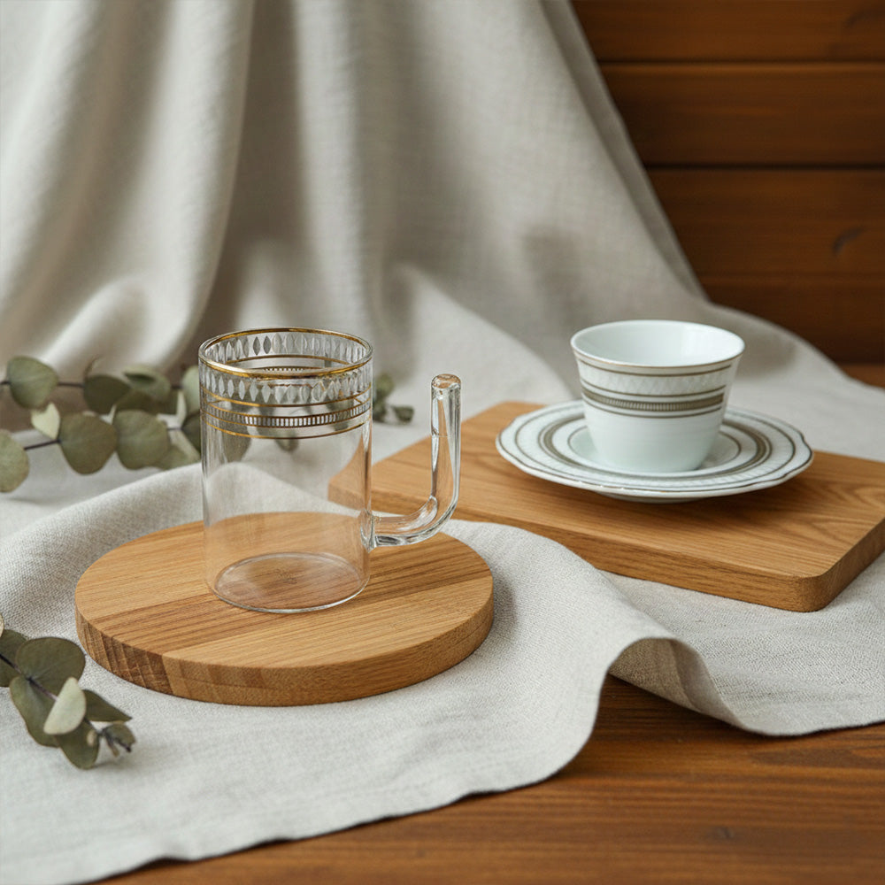 طقم استكانه وفنجان 18 قطعة Alkuwaity Al Awal الكويتي الأول