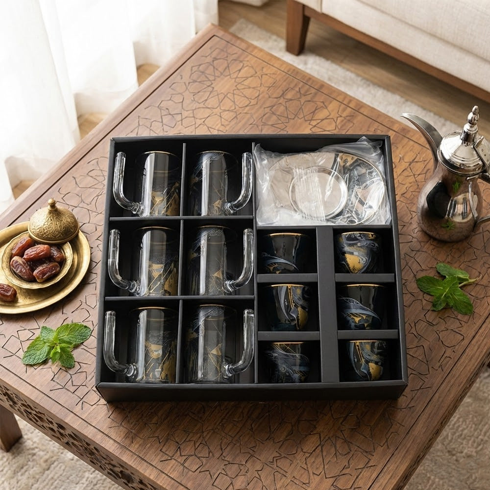 طقم استكانة وفنجان 18 قطعة Alkuwaity Al Awal الكويتي الأول