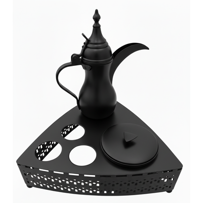 طقم قهوة عربية مع وعاء تمر