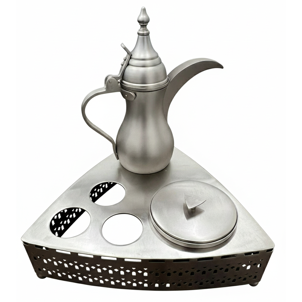 طقم قهوة عربية مع وعاء تمر