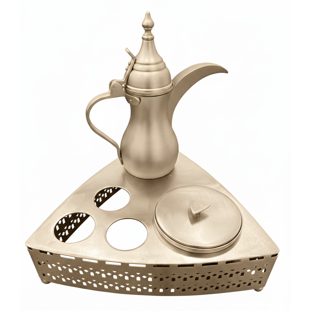 طقم قهوة عربية مع وعاء تمر