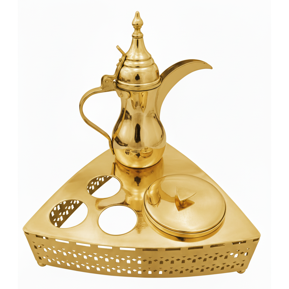 طقم قهوة عربية مع وعاء تمر