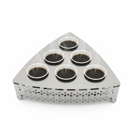 صينية تقديم معدنية بنقوش هندسية