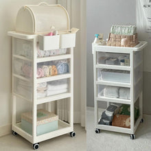 منظم تخزين أدراج الأطفال مع عربة