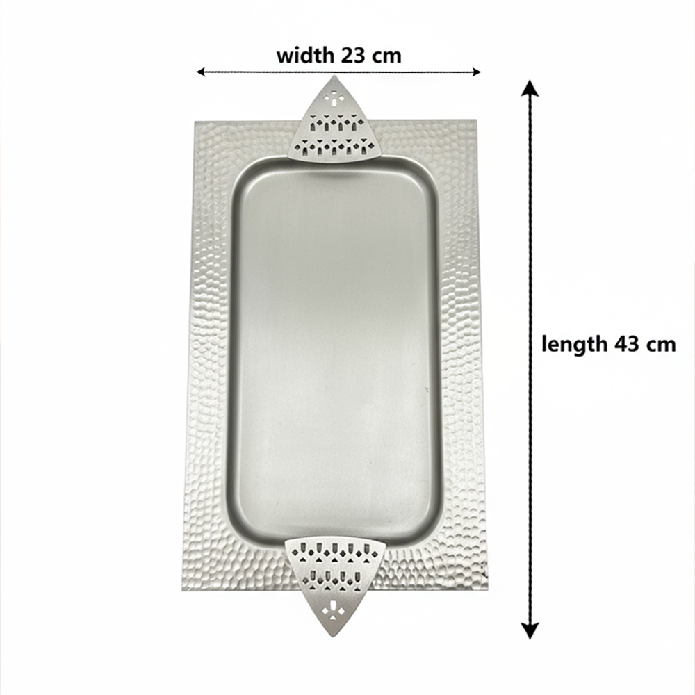صينية معدنية فاخرة بنقوش هندسية