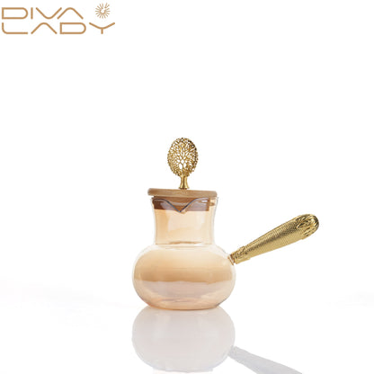 دلة زجاج غطاء خشب Diva Lady