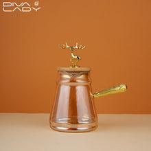 دلة زجاج غطاء خشب