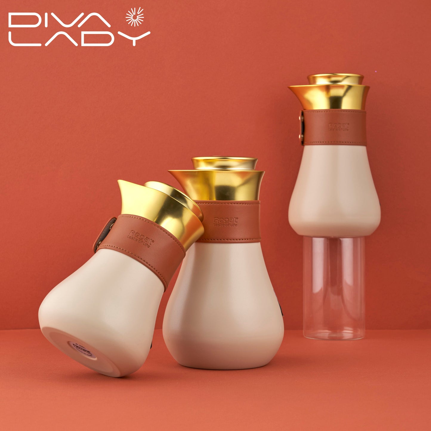 مطارة ريقال ابيض ذهبى Diva Lady