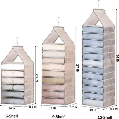 رفوف تخزين شفافة لخزانة الملابس