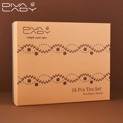 طقم استكانه وفنجان18ق