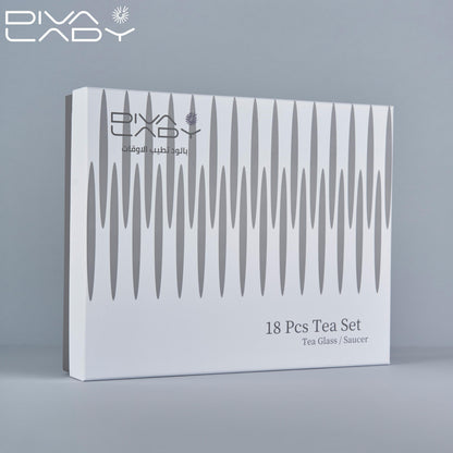 طقم استكانه وفنجان18ق