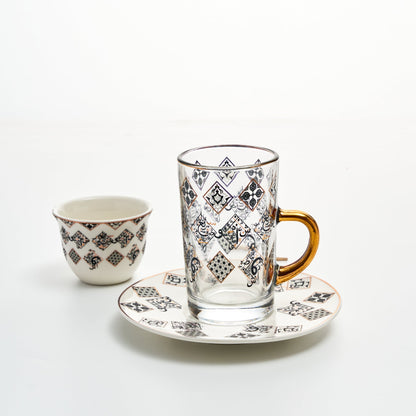 طقم استكانه مع فنجان 19 ق