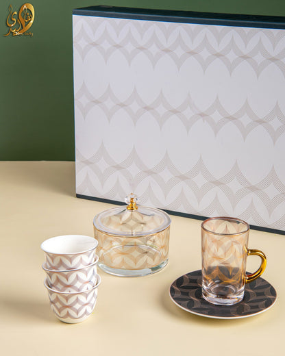 طقم استكانه مع فنجان 19 ق