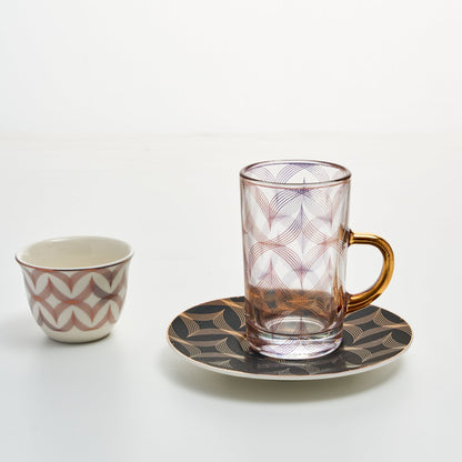 طقم استكانه مع فنجان 19 ق