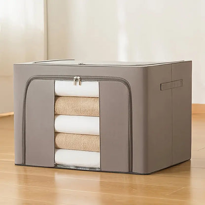 صناديق تخزين ملابس قابلة للطي بسحاب بنافذة شفافة