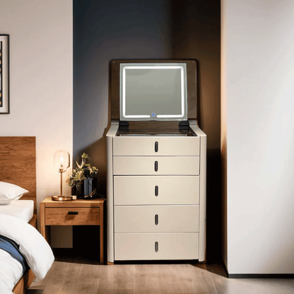 طاولة زينة مع مرآة مضيئة